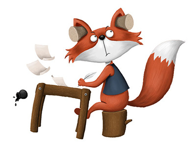Fox character animal book character childrens fox funny illustration