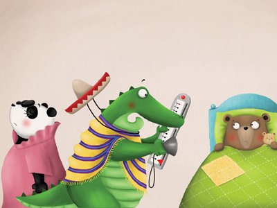 The drama :) childrens book crocodile digital illustration funny animals panda picture book snorybear