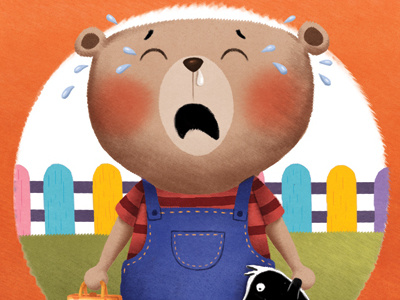 I don't want to go to kindergarden! bear character childrens book childrens illustration crying bear funny picture book
