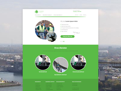 Cleaning company homepage circles green homepage ui webdesign