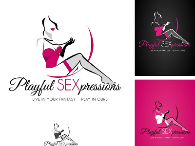 Playful Sexpressions beautiful girl design feminine logo girl illustration illustrator logo portrait illustration