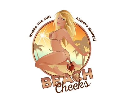 Beach Cheeks beautiful girl design feminine logo illustrator logo