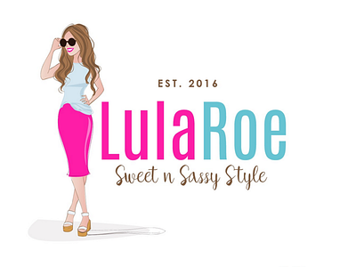 LulaRoe - Sweet n Sassy Style beautiful girl design fashion feminine logo girl logo portrait illustration