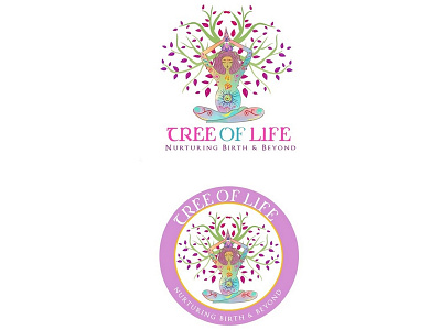 Tree of Life design feminine logo illustration logo yoga logo