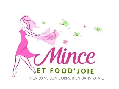 Mince et Food'Joie design feminine logo food and drink girl illustration illustrator logo