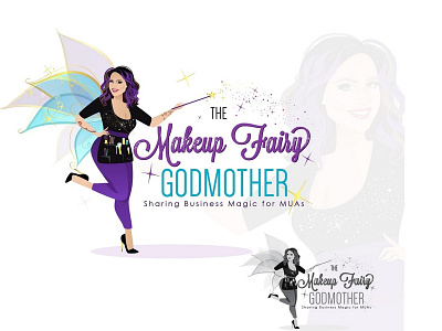 The Makeup Fairy Godmother beautiful girl character design feminine logo girl illustration illustrator logo portrait illustration
