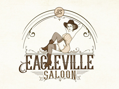 Eagleville Saloon design feminine logo girl illustration illustrator logo vintage logo
