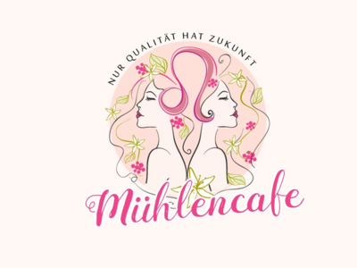 Cafe Röhren, Mühlencafe, Angela, Isabell design feminine logo food and drink illustration illustrator logo