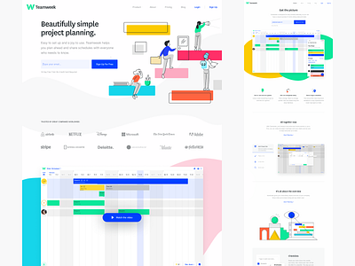 Teamweek Website branding design identity page planning project planning site web website