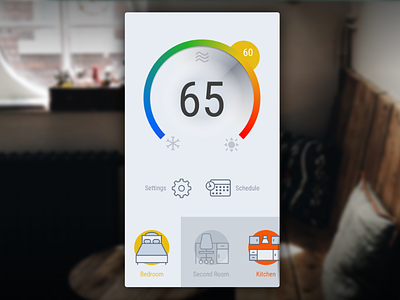 Thermostat Mobile Interface application automation building interface iot material mobile thermostat ui