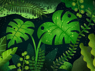 Jungle design drawing green illustration jungle leaf painting plants procreate