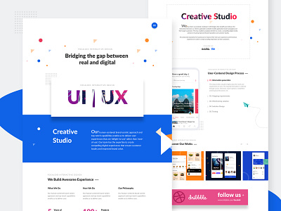 UI | UX Design Studio creative design dribbble dribble follow hamburger homepage landingpage portfolio services studio ui uisketch uiux website