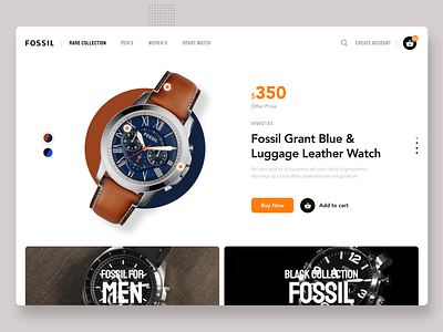 Fossil Ecommerce Website - Landing page