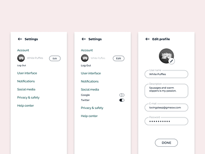 DailyUI 007 - Settings