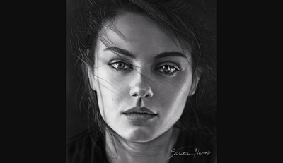 Mila Kunis Portrait clip studio paint pencil drawing portrait art