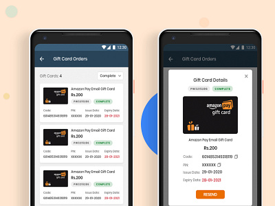 Gift Card Info android app appdesign design gift card gift card design material ui materialdesign popup popup design ui ui ux uidesign uiuxdesign