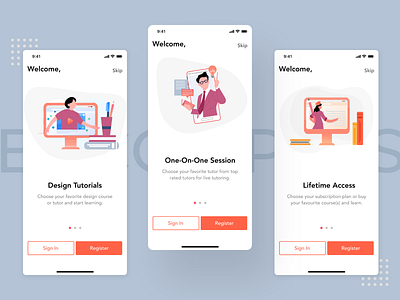 Onboarding Screens for Online Education App