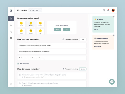 Checkins: Daily Check-In Screen for Collaboration Software