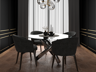 dinning room black black white branding dark design illustration interior residential textures vector