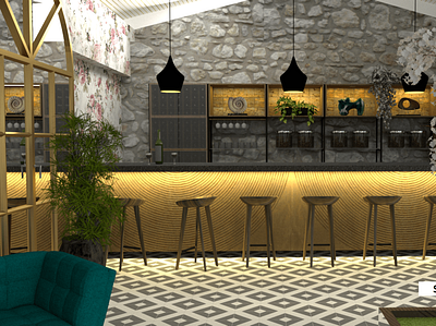 Restaurant design interior textures