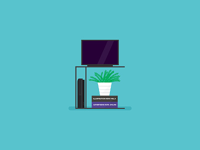 Point of view flat flat design ikea illustration playstation pov ps3 room television tv