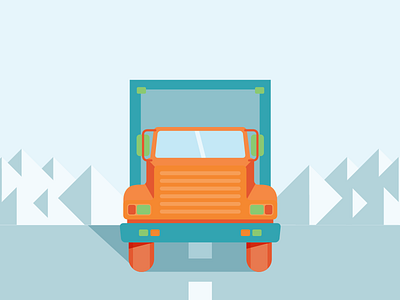 Truck blue flat flat design icon icon design icons illustration orange truck