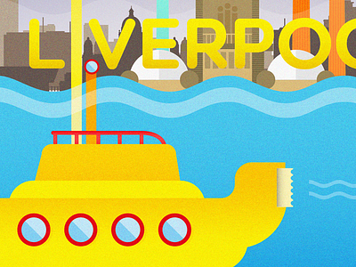 Submarine beatles illustration liverpool submarine uk vector yellow