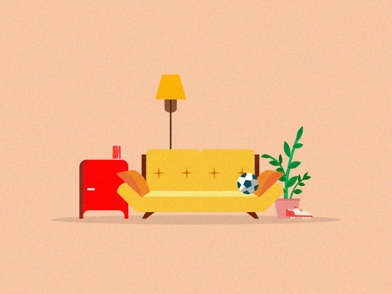 Un sofá cocacola coke football gif home illustration soccer sofa vector