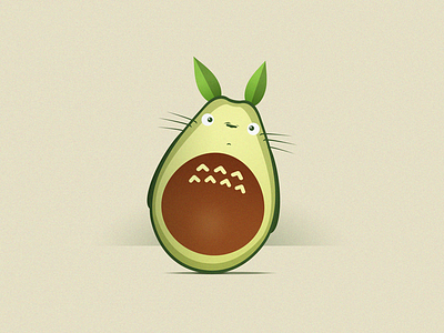 Totoro avocado ghibli illustration texture totoro vector