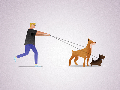 Me and the guys. dog dogs illustration noise vector walk