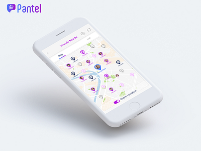 Pantel Social Media app find poeple nearby friend request map social media design social network socialmedia ui ux uidesign