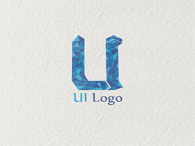 UI Logo blue branding graphic graphic design grid grid design illustration logo low poly navy ui ui letter uidesign © merix yudantia