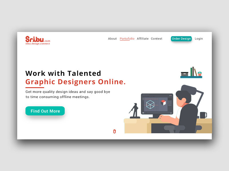 Sribu - Redesign Landing Page website web design web ux uiux ui trends site simple minimalism logo homepage home page design clean landing page redesign designer debut