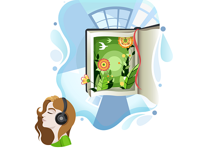 illustration "listen audiobooks"