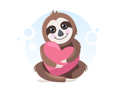 Sloth♥ adobe illustrator animal art character children art cute animal cute art cute fun funny digital art heart illustration illustrator love sloth sticker vector vector artwork