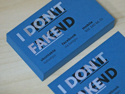 NOT FAKE – business card business card graphic design