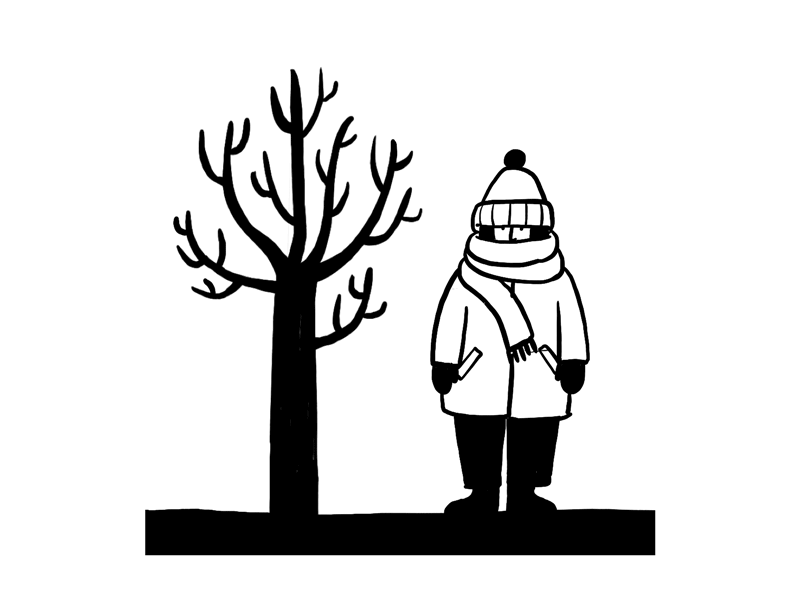 Seasons changing animation black white doodle gif gifanimation illustration illustration art leave are falling seasons