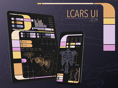 LCARS UI - Star Trek TNG app app design design figma futuristic ui illustration mobile ui sci fi star trek tng ui vector visual design