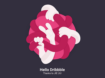 Hello Dribbble adn ball dribbble hands mahaev welcome