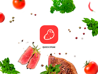 Quick Steak app cooking design food logo meat minimal mobile rdc steak ui ux
