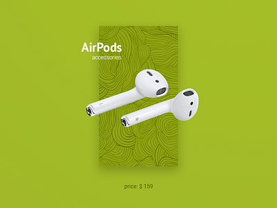 Card AirPods airpods app apple cards design headphones iphone minimal mobile product ui ux