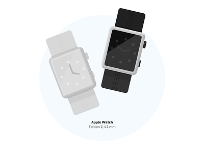 Apple Watch ai apple arrow black clock details edition flat illustration time watch