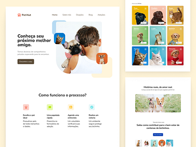 Pet Adoption Website animals cat dog landing page pet pets ui ux