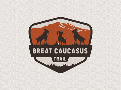 Great Caucasus Trail camping climbing exploring forest goat graphic design hiking identity illustration illustrator logo mountains