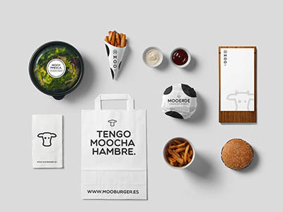 ¡Mooooo! Burger Bar Identity bar burger identity