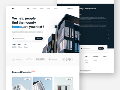 Wooze - Property Landing Page 🏠 app landing page landing page design minimal property property website real estate real estate agency real estate website residence ui ux web