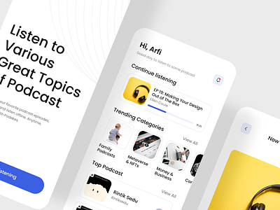 Podekes - Podcast App 🎤 app live streaming minimal mobile podcast podcast app podcasting spotify streaming app ui ux