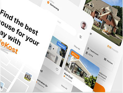 GoleKost - Find House App 🏘️ app find house find house app minimal mobile app mortgage property property app real estate ui ux