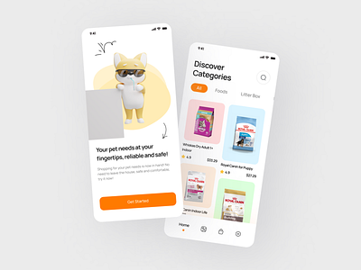 Pet Food App designs themes templates and downloadable graphic