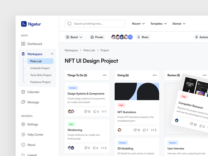 Ngatur - Project Management Dashboard 💻 by Arfi Maulana for Pickolab ...